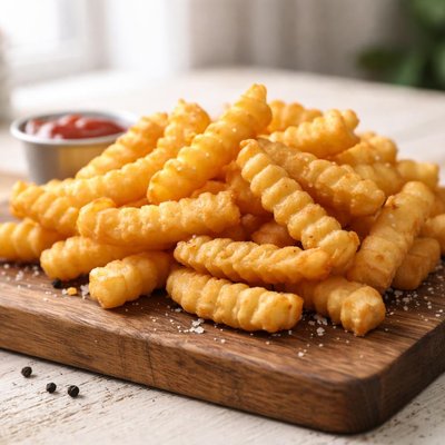 Large crinkle cut fries