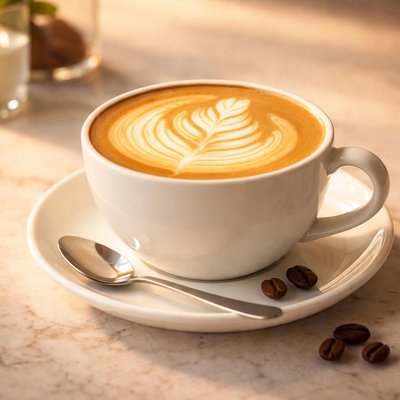 Large flat white coffee