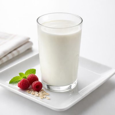 Large glass low fat milk