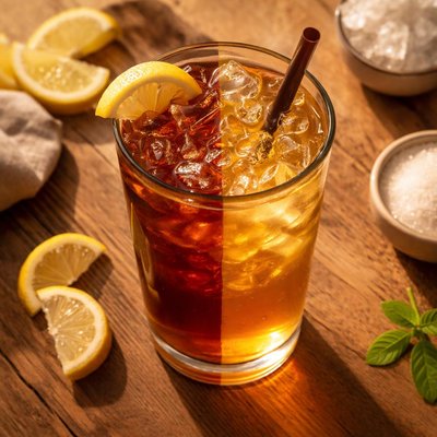 Large half sweet half unsweet tea