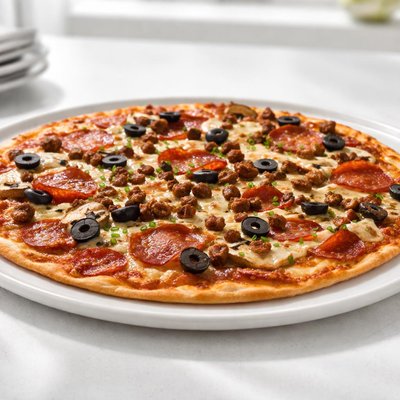 Large papa murphy cowboy pizza thin crust