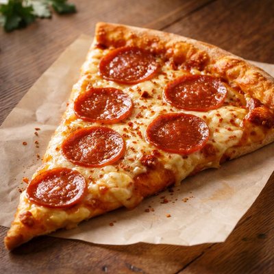 Large slice pepperoni pizza