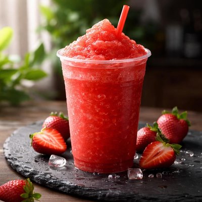 Large strawberry icee