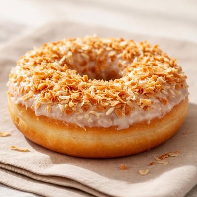 Large toasted coconut donut