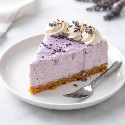 Pastel de queso de lavanda