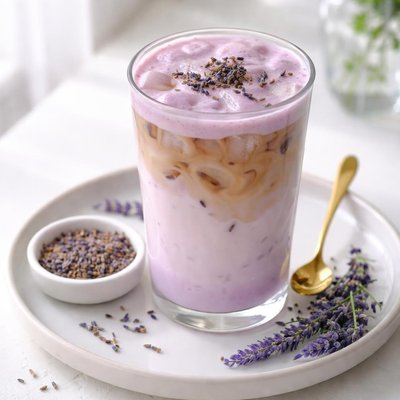 Lavender iced latte