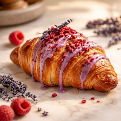 Lavender raspberry croissant