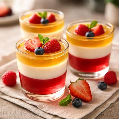 Layered jelly dessert