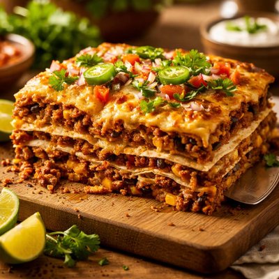 Layered taco casserole