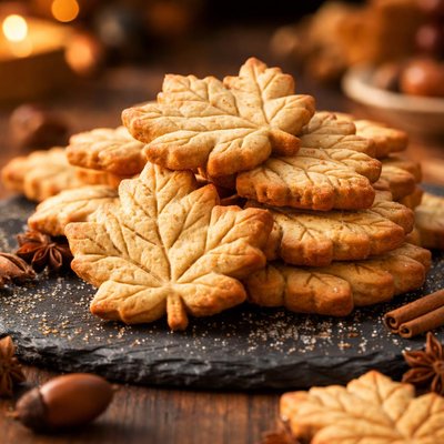 Leaf-shaped cookies