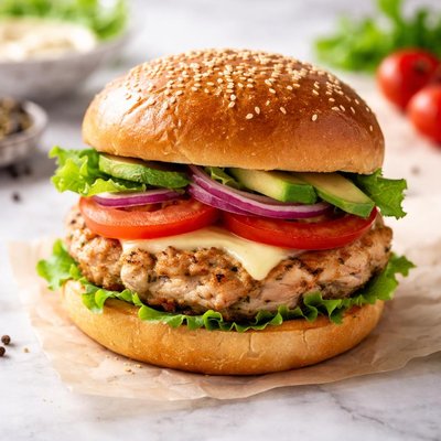 Lean chicken breast mince burger