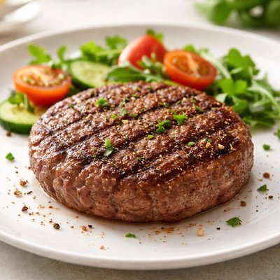 Lean ground beef patty