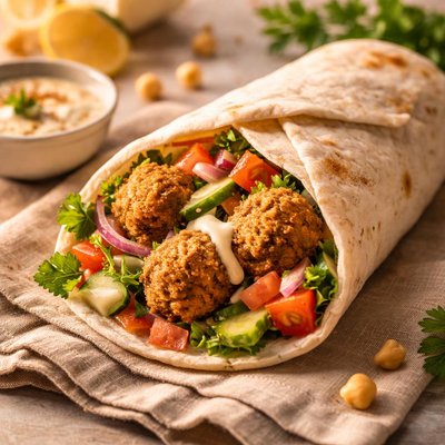 Lebanese falafel wrap