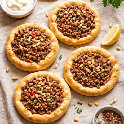 Lebanese open meat pie