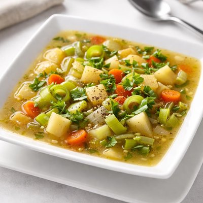 Leek potato vegetable soup