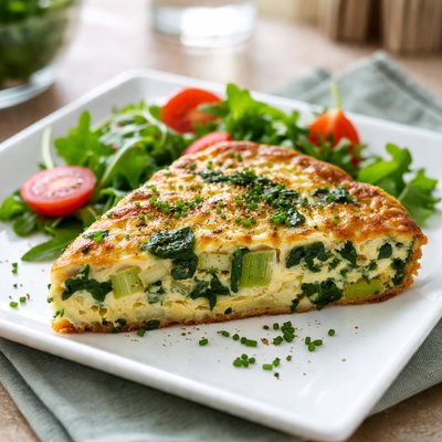 Leek spinach frittata