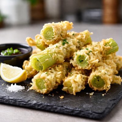 Leek tempura