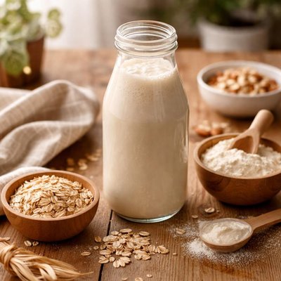 Leite de aveia proteico