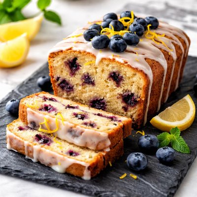 Lemon and blueberry cake