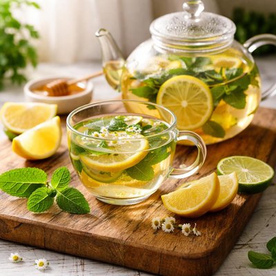Lemon and lime herbal tea