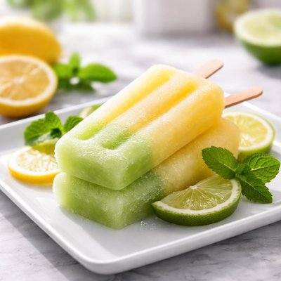 Lemon and lime ice block