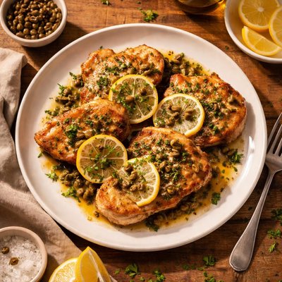 Lemon caper pork