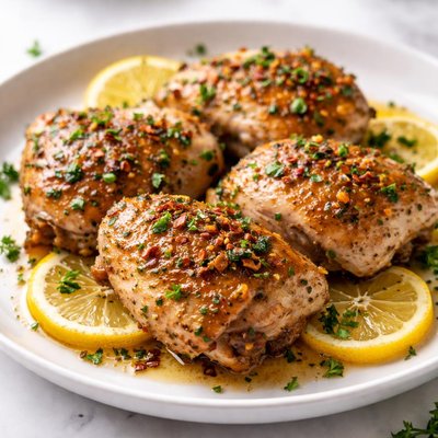 Lemon garlic chicken thigh