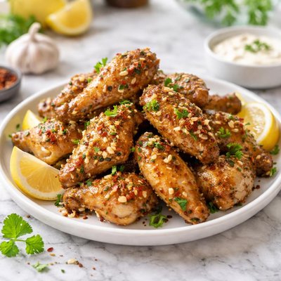 Lemon garlic chicken wings