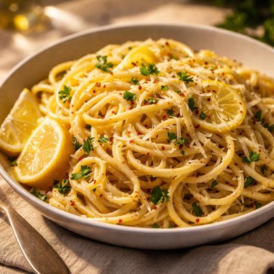 Lemon garlic pasta