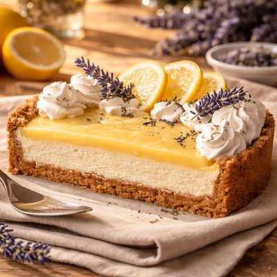 Lemon lavender pie