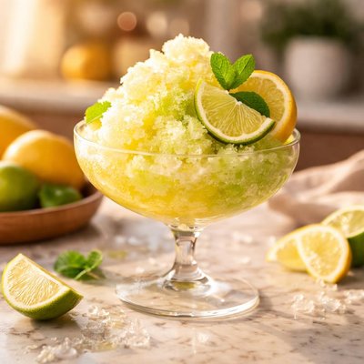 Lemon lime ice dessert