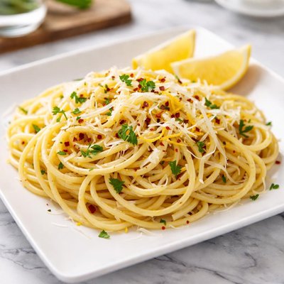 Lemon parmesan spaghetti