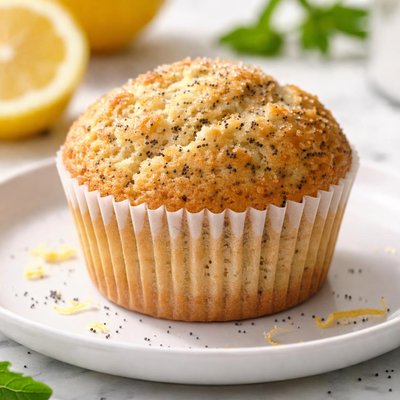 Lemon poppyseed muffin