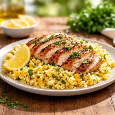 Lemon rice and chicken