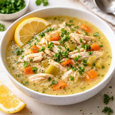 Lemon rice soup