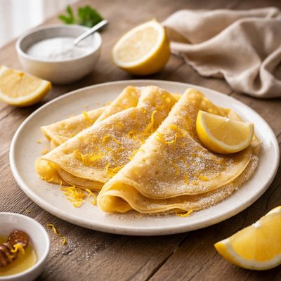 Lemon sugar crepes