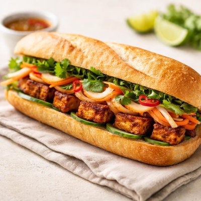 Lemongrass tofu bahn mi