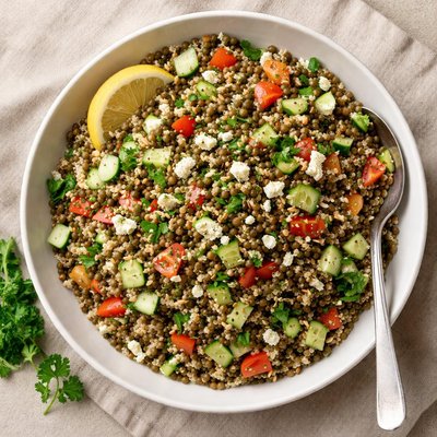 Lentil and quinoa salad