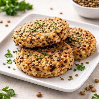 Lentil protien rice cakes