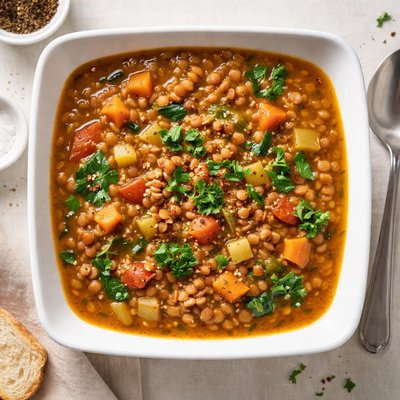 Lentil soup with vegetables