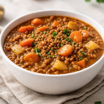 Lentil stew with carrots