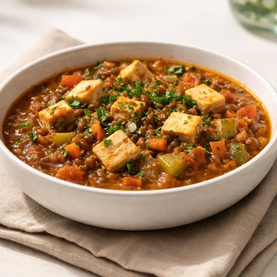 Lentil tofu stew
