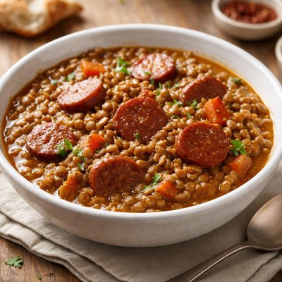 Lentils with chorizo