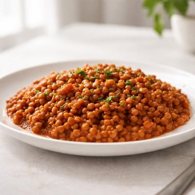 Lentils with tomato paste