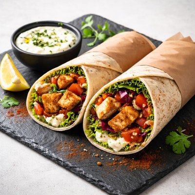 Leon smoked paprika chicken wrap