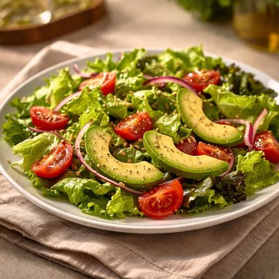 Lettuce and avocado salad