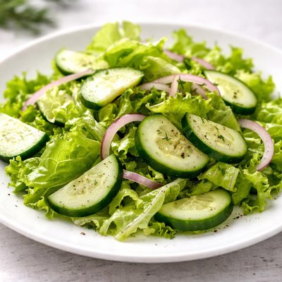 Lettuce and cucumber salad