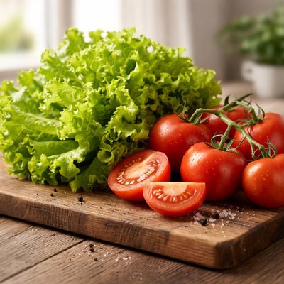 Lettuce and tomatoes