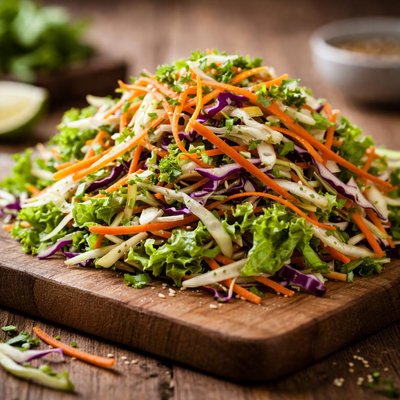 Ensalada de lechuga, zanahoria y repollo