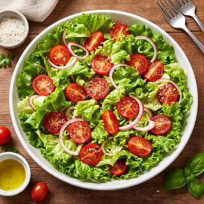 Lettuce salad with tomatoes